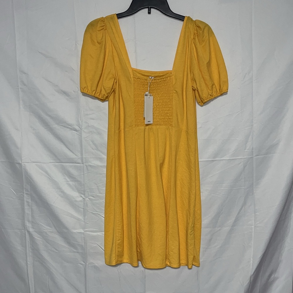 MANGO- Flowing dress with balloon sleeves - Picture 7 of 7